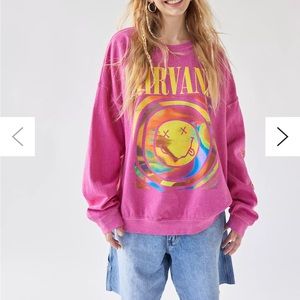 Urban outfitters Nirvana Smile Overdyed Sweatshirt